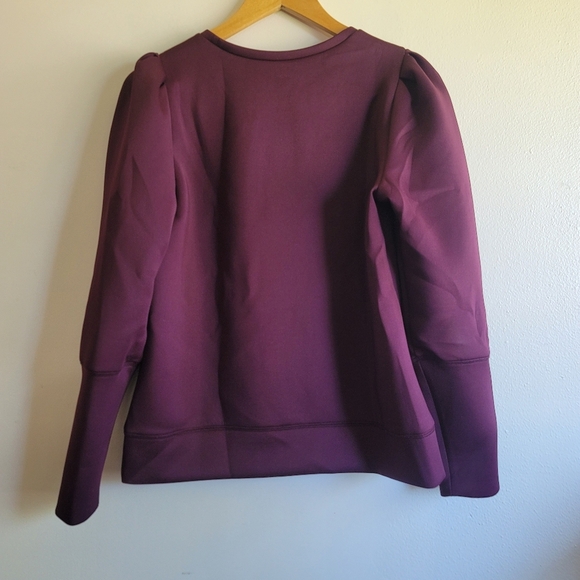 Stella & Dot,‎ Puff Sleeve Pullover, Burgundy Neoprene, Size Medium - Picture 4 of 8